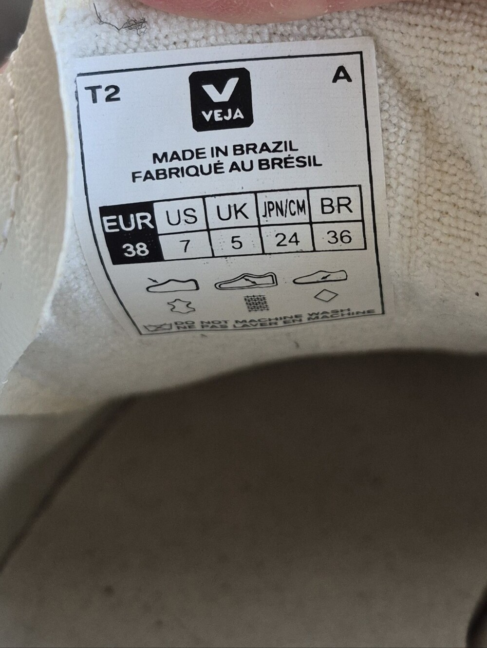 Veja Sneakers Campo White Black Leather Low Top Size 7 - Picture 13 of 15